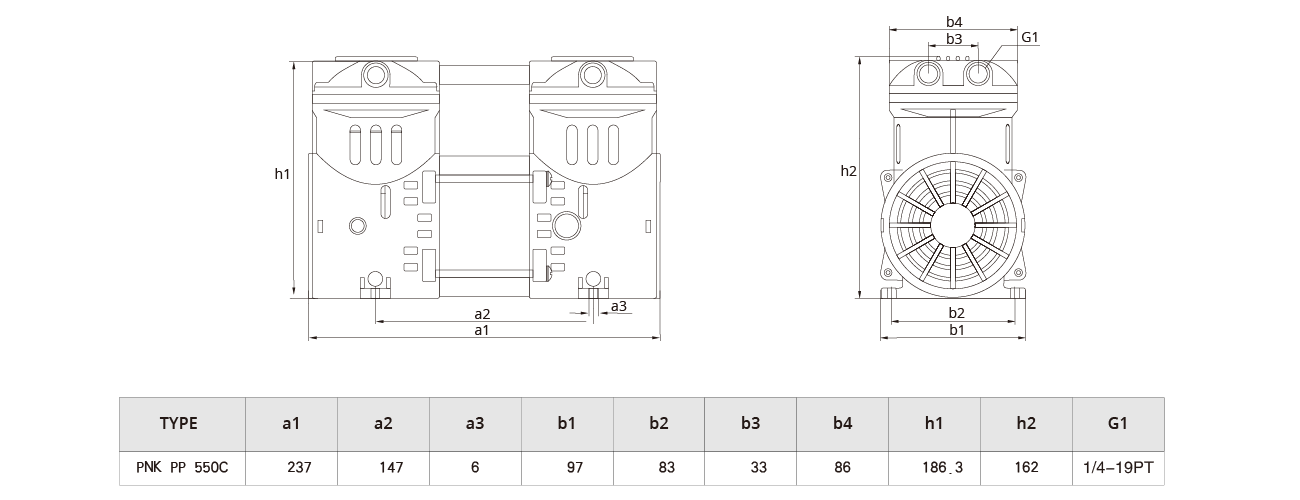 PNK PP 550C無(wú)油壓縮機(jī)